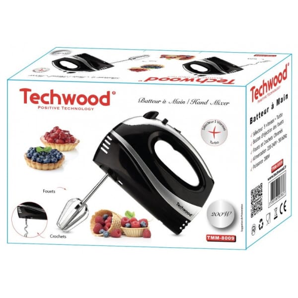 Batteur à main Techwood TMM-8009 / Noir (TMM-8009) Batteur à main Techwood TMM-8009 / Noir (TMM-8009)